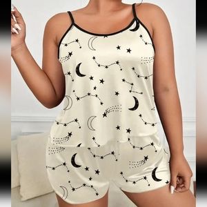 Moon & Star Print Smooth Cami Top & Shorts (2pc) NIP